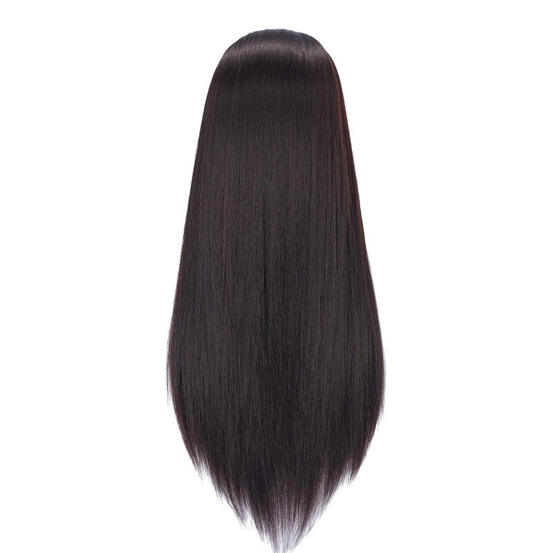 Hairlink 26-28'' Mannequin Head Yaki Synthetic Fiber Hair Styling Training Head Dolls for Cosmetology Manikin Maniquins Practice Head with Stand (6611BY0220) - Image 5